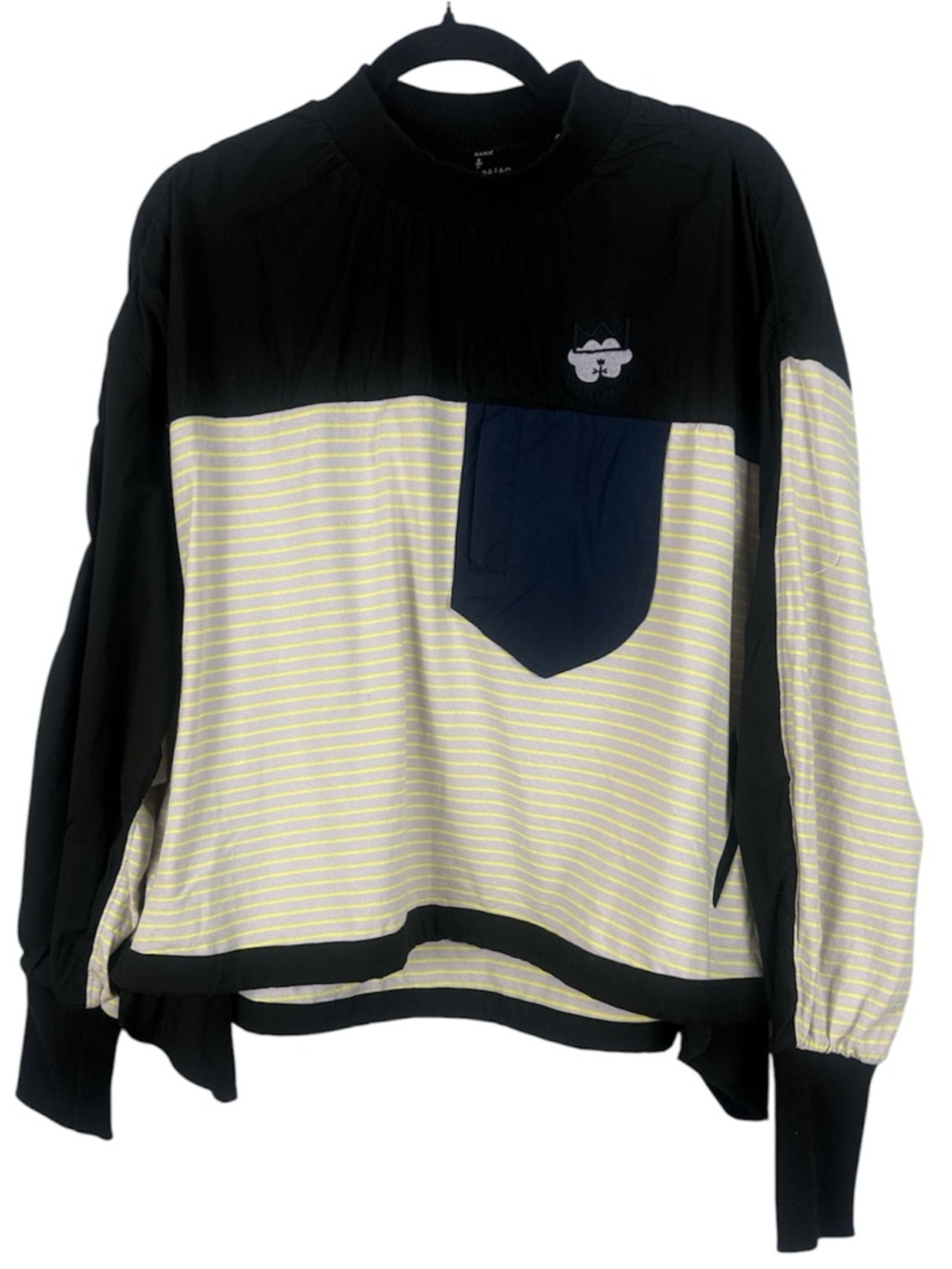 Castelbajac Paris Rare Mixed Media Striped Colorblock Pullover Windbreaker